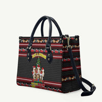 Guinea Pig Christmas Leather Bag with Santa Hats Tree and Festive Gift Pattern - Wonder Print Shop