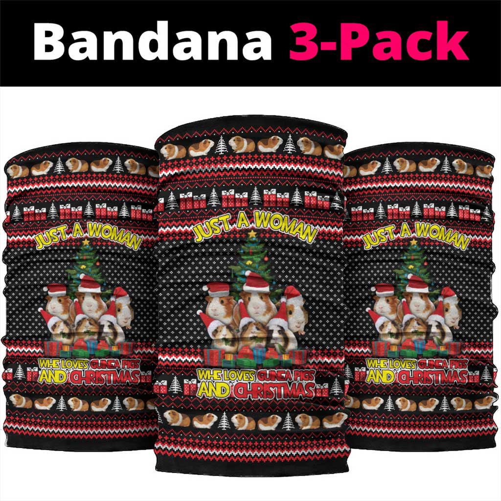 Guinea Pig Christmas Neck Gaiter with Santa Hats Tree and Festive Gift Pattern - Wonder Print Shop