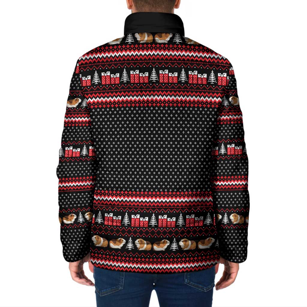 Guinea Pig Christmas Padded Jacket with Santa Hats Tree and Festive Gift Pattern - Wonder Print Shop