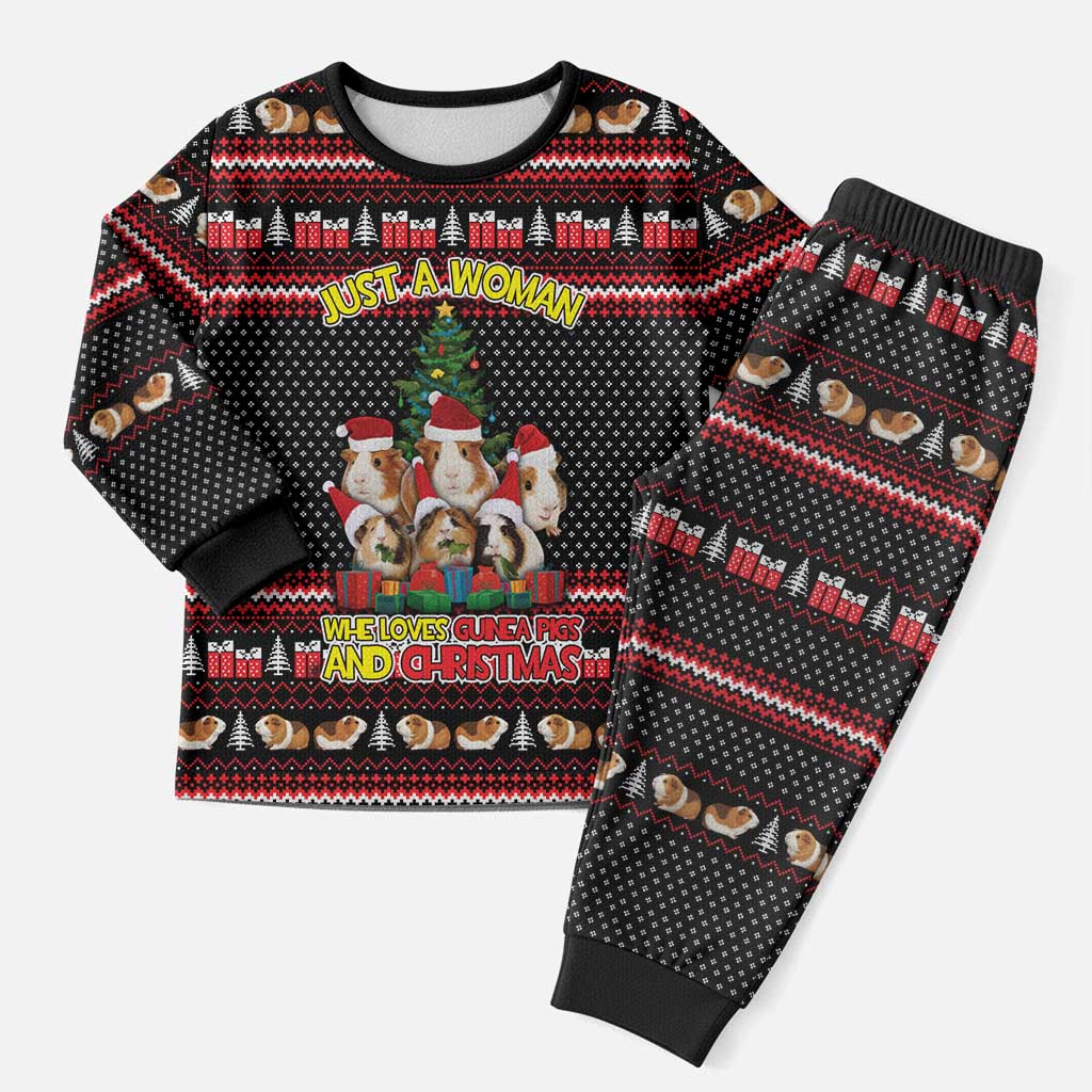 Guinea Pig Christmas Pajama Set with Santa Hats Tree and Festive Gift Pattern - Wonder Print Shop