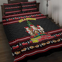 Guinea Pig Christmas Quilt Bed Set with Santa Hats Tree and Festive Gift Pattern - Wonder Print Shop