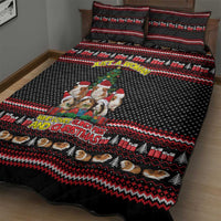 Guinea Pig Christmas Quilt Bed Set with Santa Hats Tree and Festive Gift Pattern - Wonder Print Shop