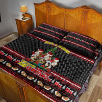 Guinea Pig Christmas Quilt Bed Set with Santa Hats Tree and Festive Gift Pattern - Wonder Print Shop