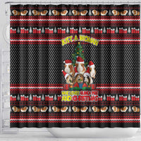 Guinea Pig Christmas Shower Curtain with Santa Hats Tree and Festive Gift Pattern - Wonder Print Shop