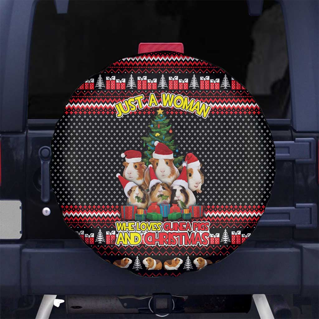 Guinea Pig Christmas Spare Tire Cover with Santa Hats Tree and Festive Gift Pattern - Wonder Print Shop