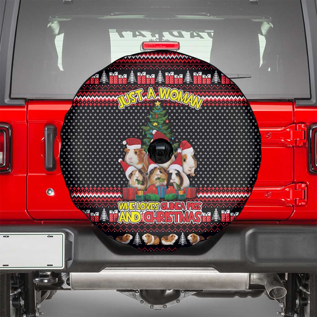 Guinea Pig Christmas Spare Tire Cover with Santa Hats Tree and Festive Gift Pattern - Wonder Print Shop
