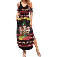 Guinea Pig Christmas Summer Maxi Dress with Santa Hats Tree and Festive Gift Pattern - Wonder Print Shop