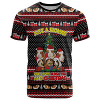 Guinea Pig Christmas T Shirt with Santa Hats Tree and Festive Gift Pattern - Wonder Print Shop