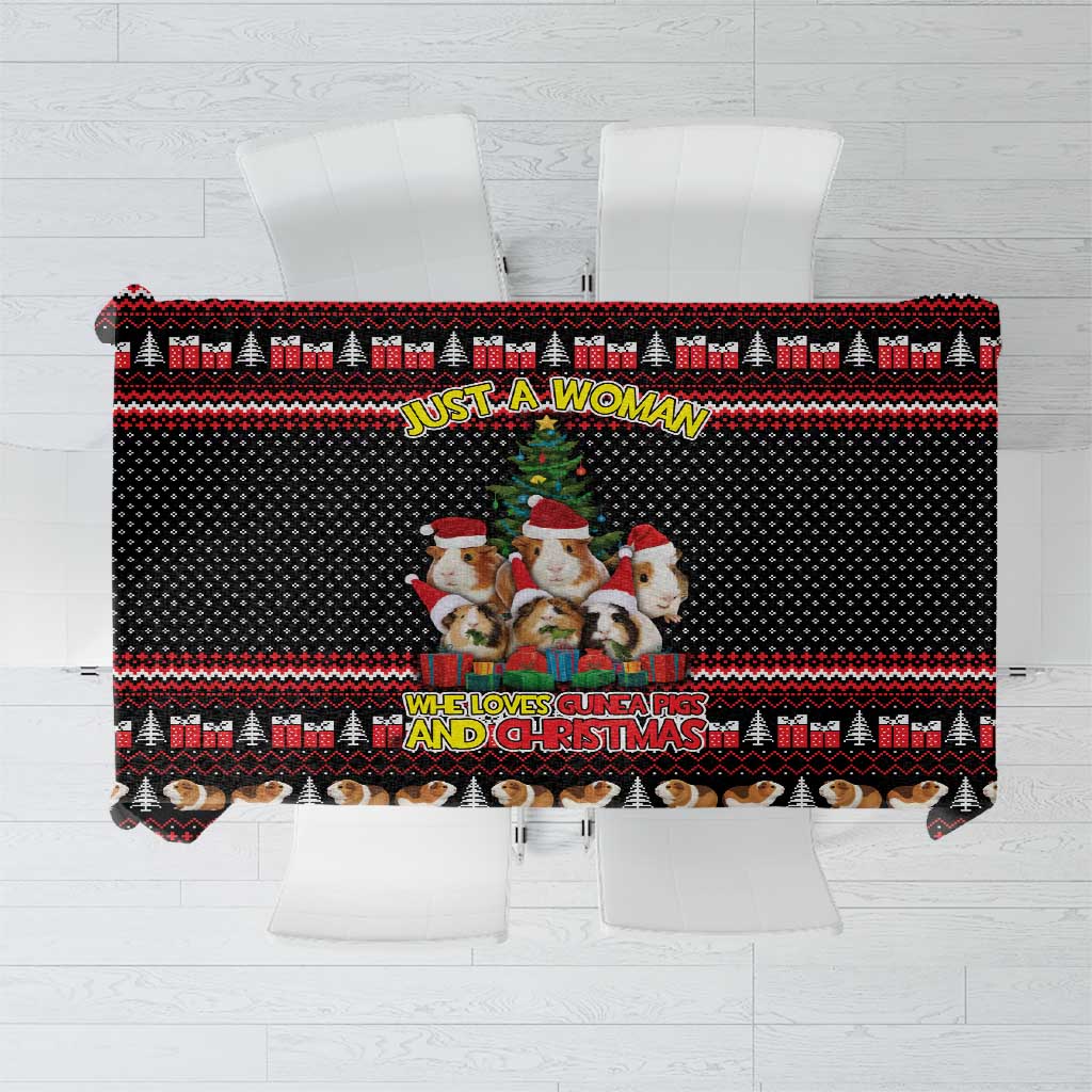 Guinea Pig Christmas Tablecloth with Santa Hats Tree and Festive Gift Pattern - Wonder Print Shop