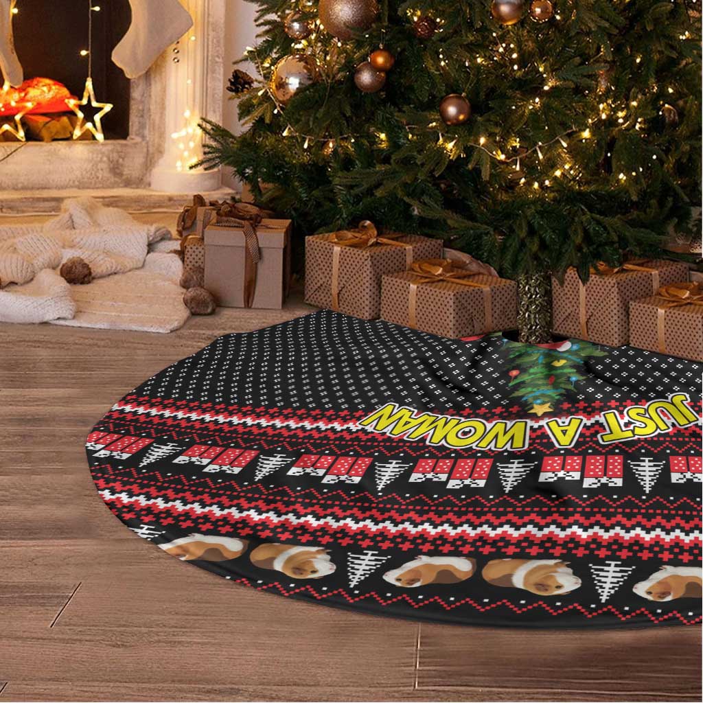 Guinea Pig Christmas Tree Skirt with Santa Hats Tree and Festive Gift Pattern - Wonder Print Shop