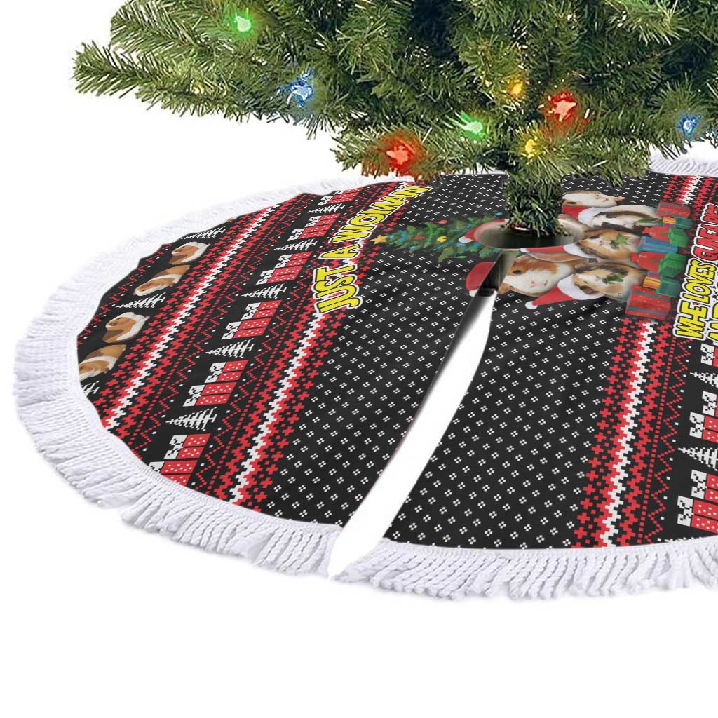 Guinea Pig Christmas Tree Skirt with Santa Hats Tree and Festive Gift Pattern - Wonder Print Shop