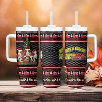 Guinea Pig Christmas Tumbler With Handle with Santa Hats Tree and Festive Gift Pattern - Wonder Print Shop