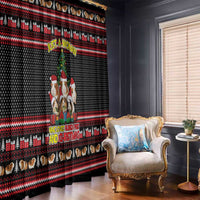 Guinea Pig Christmas Window Curtain with Santa Hats Tree and Festive Gift Pattern - Wonder Print Shop