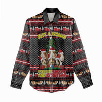 Guinea Pig Christmas Women Casual Shirt with Santa Hats Tree and Festive Gift Pattern - Wonder Print Shop