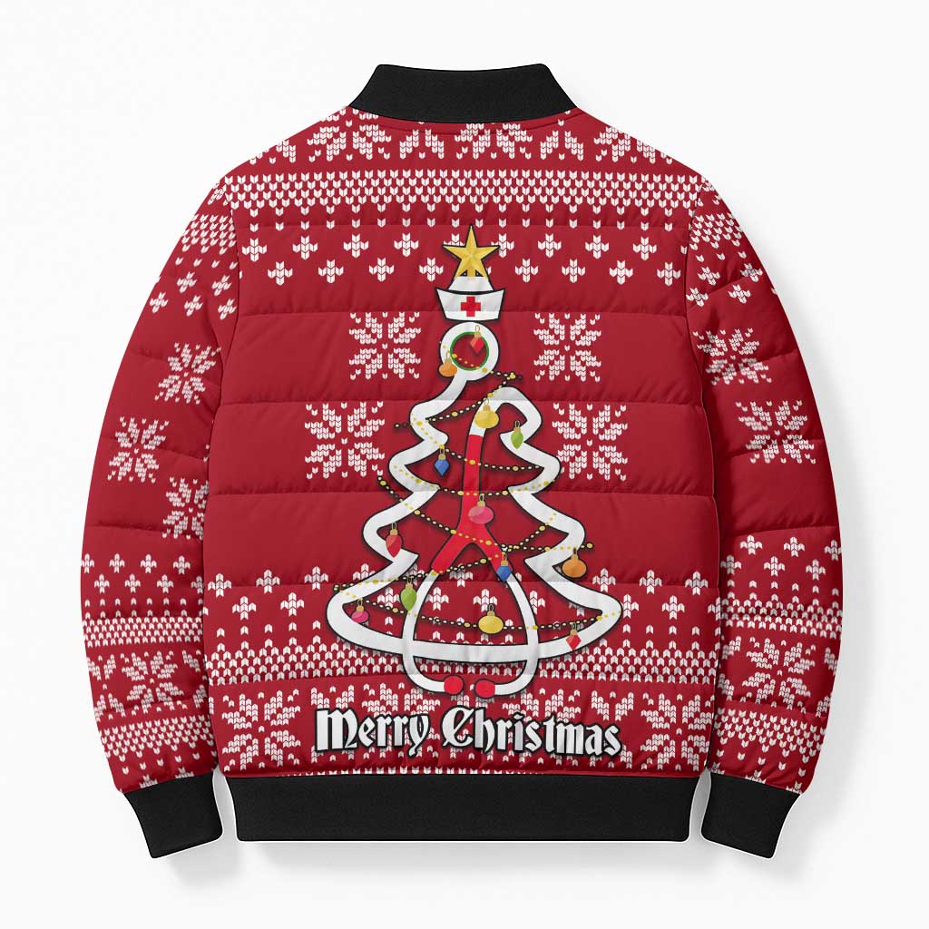 Nurse Merry Christmas Christmas Bomber Puffer Jacket Xmas Holiday Patterns - Wonder Print Shop