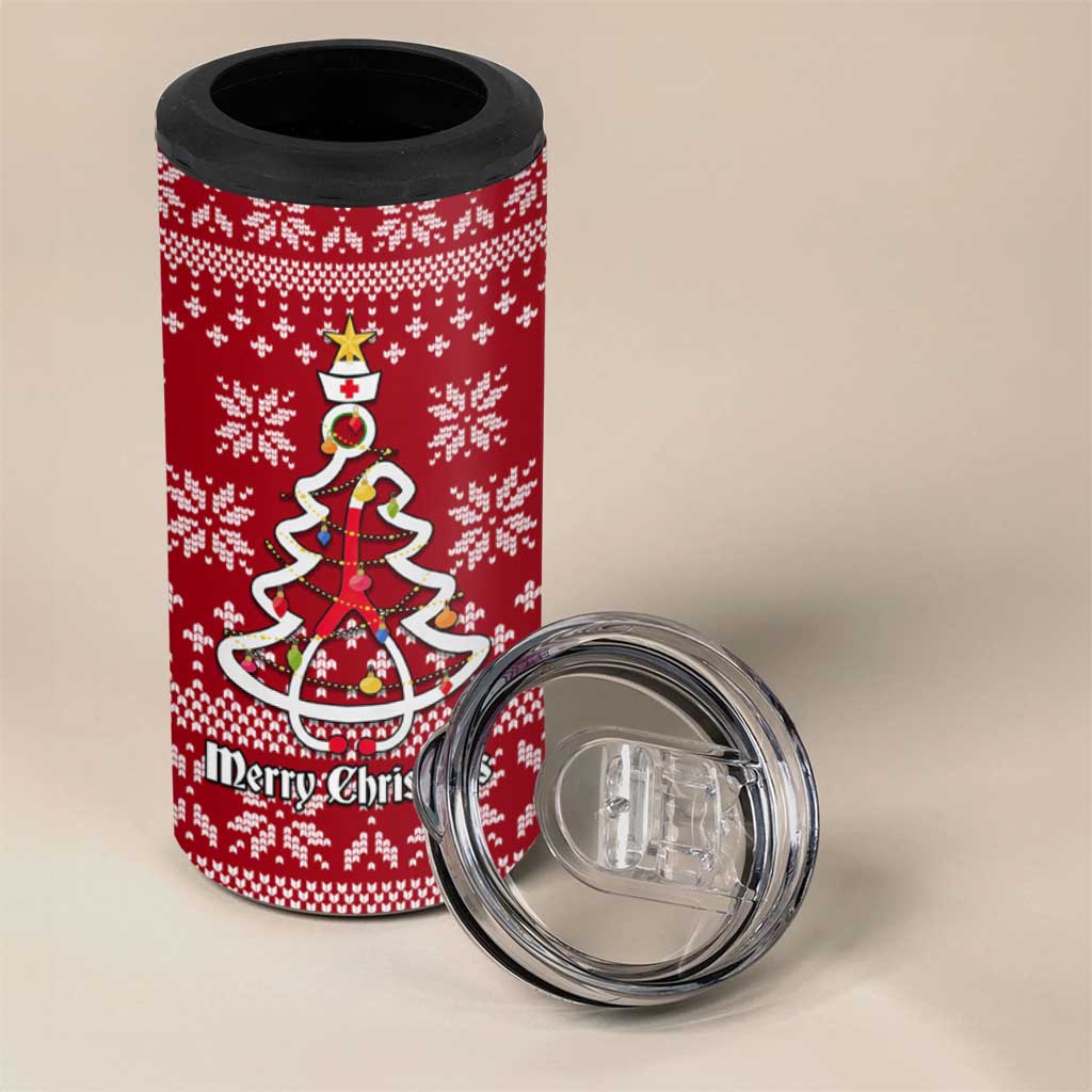 Nurse Merry Christmas Christmas 4 in 1 Can Cooler Tumbler Xmas Holiday Patterns - Wonder Print Shop