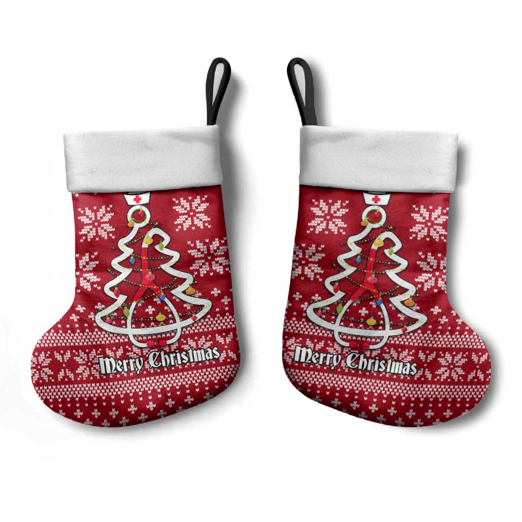 Nurse Merry Christmas Christmas Stocking Xmas Holiday Patterns - Wonder Print Shop