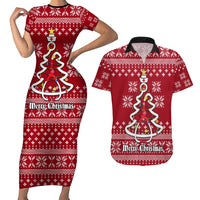 Nurse Merry Christmas Christmas Couples Matching Short Sleeve Bodycon Dress and Hawaiian Shirt Xmas Holiday Patterns - Wonder Print Shop