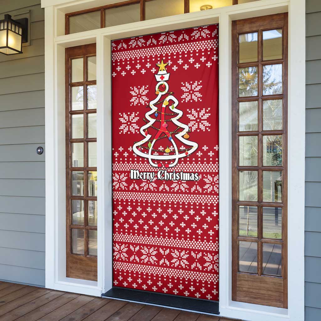 Nurse Merry Christmas Christmas Door Cover Xmas Holiday Patterns - Wonder Print Shop