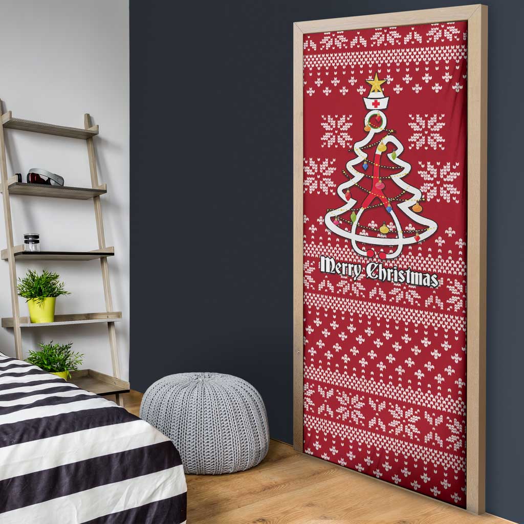 Nurse Merry Christmas Christmas Door Cover Xmas Holiday Patterns - Wonder Print Shop