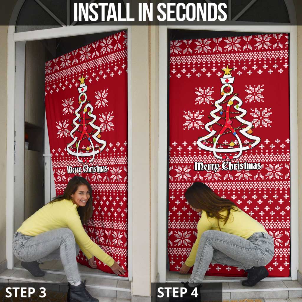Nurse Merry Christmas Christmas Door Cover Xmas Holiday Patterns - Wonder Print Shop
