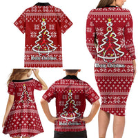 Nurse Merry Christmas Christmas Family Matching Long Sleeve Bodycon Dress and Hawaiian Shirt Xmas Holiday Patterns - Wonder Print Shop