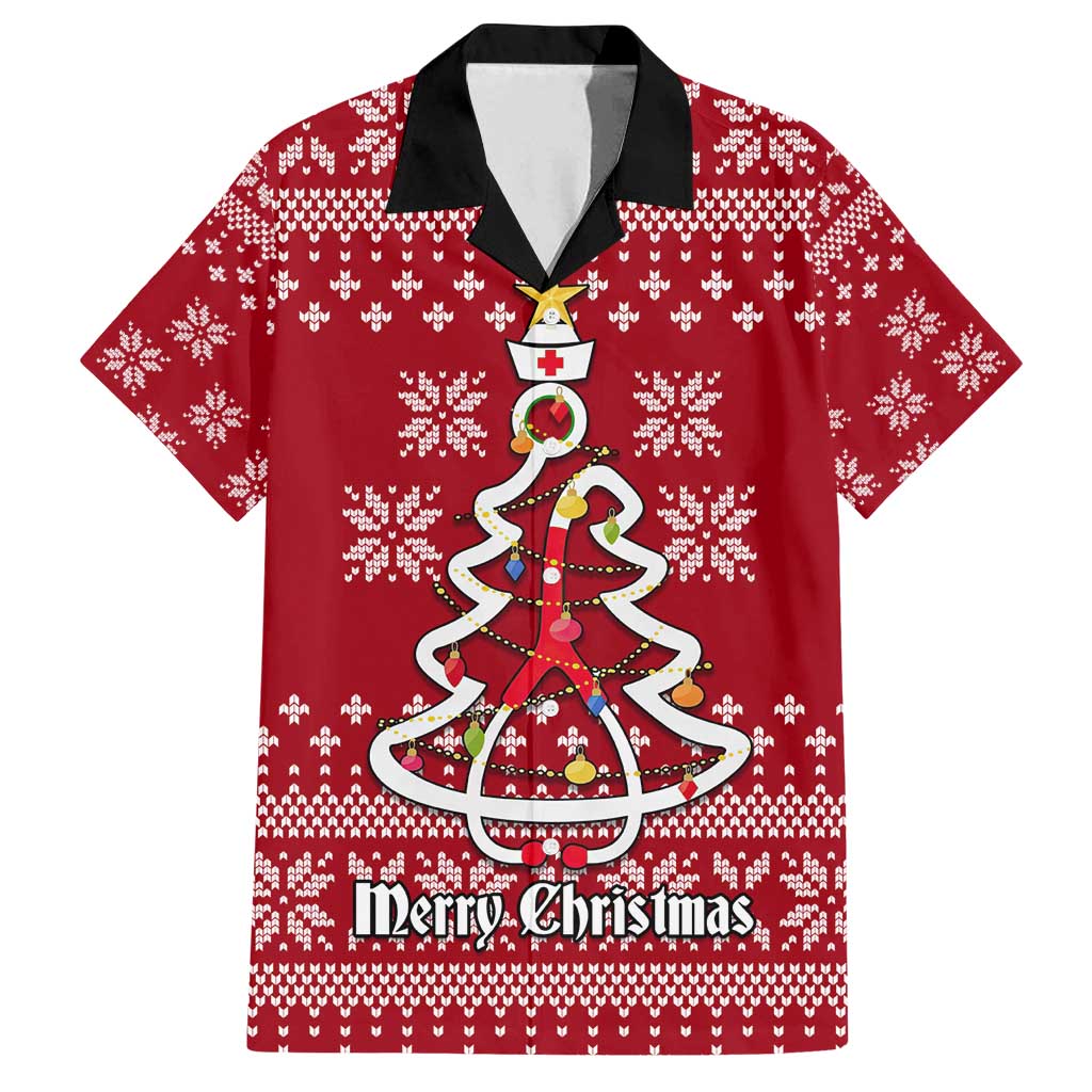 Nurse Merry Christmas Christmas Family Matching Off Shoulder Maxi Dress and Hawaiian Shirt Xmas Holiday Patterns - Wonder Print Shop
