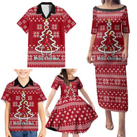 Nurse Merry Christmas Christmas Family Matching Puletasi and Hawaiian Shirt Xmas Holiday Patterns - Wonder Print Shop
