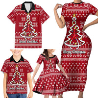 Nurse Merry Christmas Christmas Family Matching Short Sleeve Bodycon Dress and Hawaiian Shirt Xmas Holiday Patterns - Wonder Print Shop