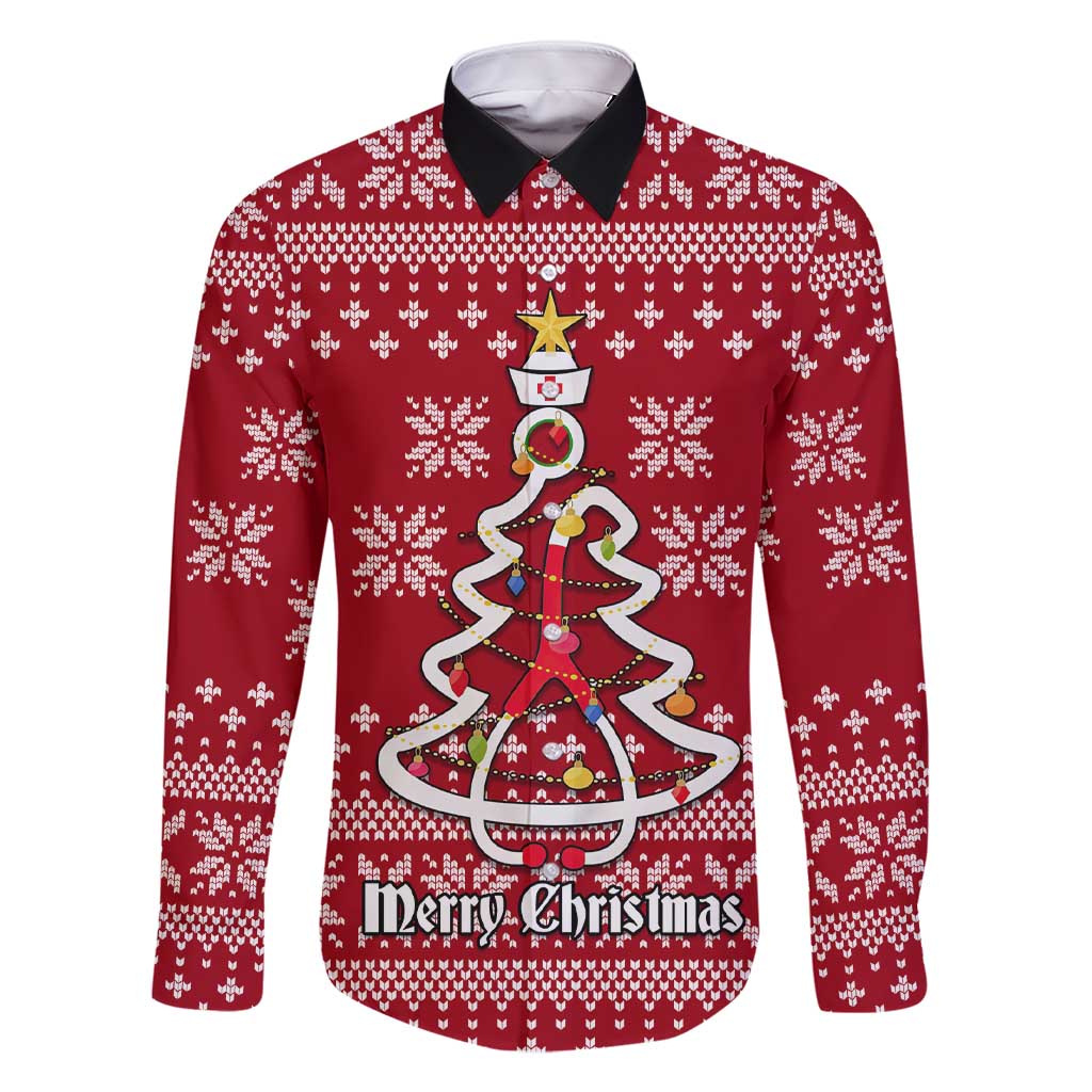 Nurse Merry Christmas Christmas Family Matching Short Sleeve Bodycon Dress and Hawaiian Shirt Xmas Holiday Patterns - Wonder Print Shop