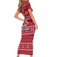 Nurse Merry Christmas Christmas Family Matching Short Sleeve Bodycon Dress and Hawaiian Shirt Xmas Holiday Patterns - Wonder Print Shop