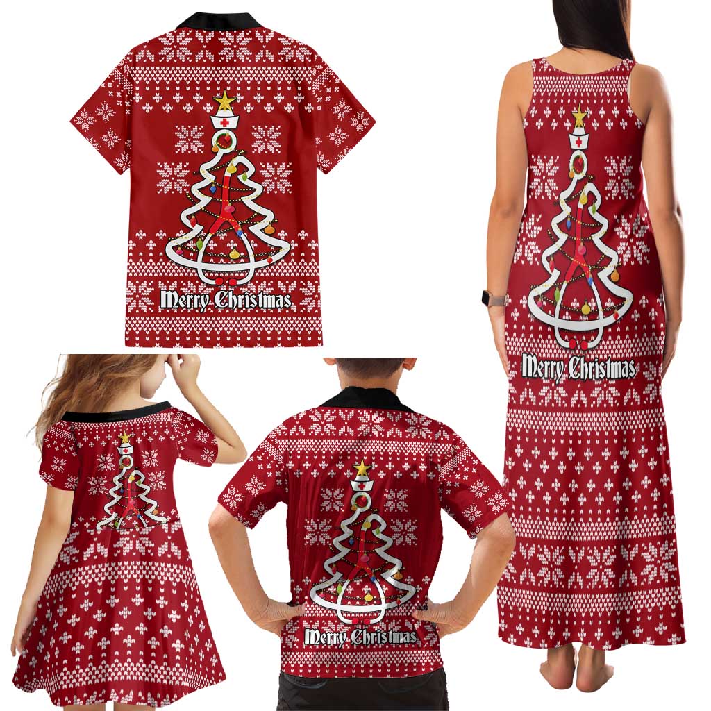 Nurse Merry Christmas Christmas Family Matching Tank Maxi Dress and Hawaiian Shirt Xmas Holiday Patterns - Wonder Print Shop