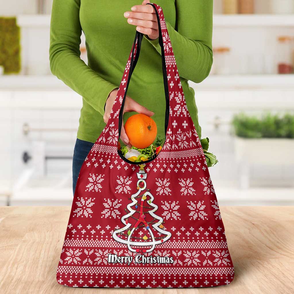 Nurse Merry Christmas Christmas Grocery Bag Xmas Holiday Patterns - Wonder Print Shop
