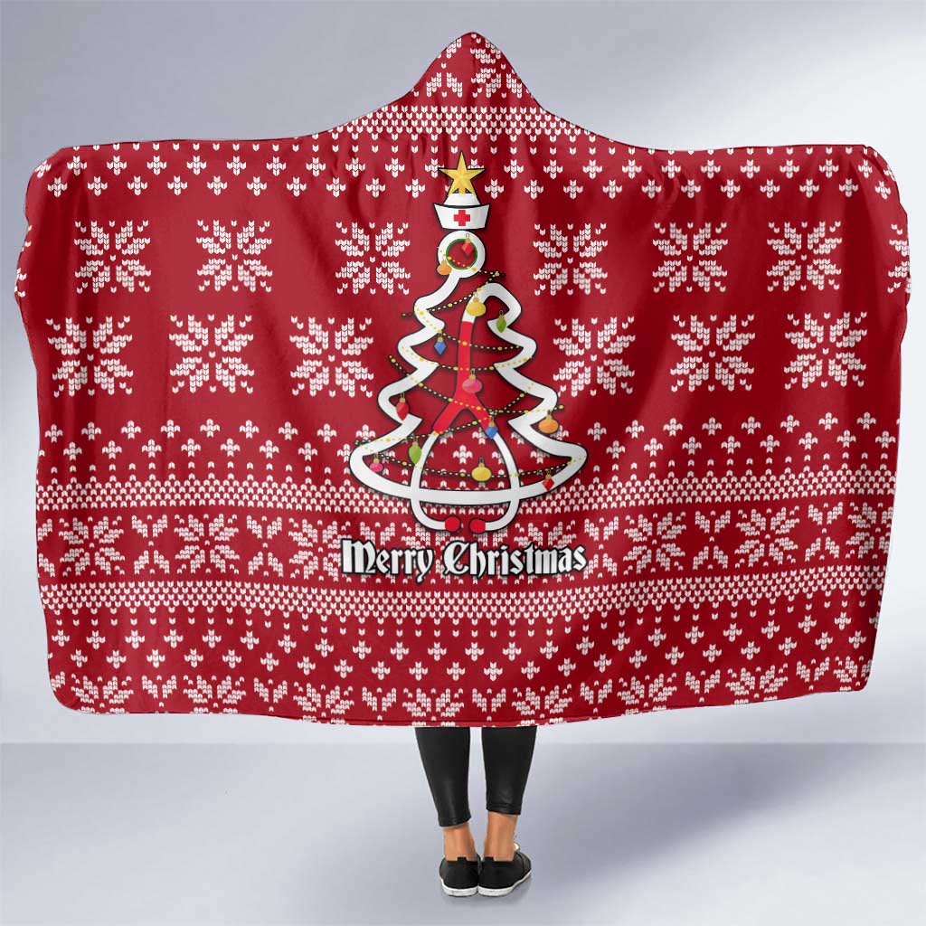Nurse Merry Christmas Christmas Hooded Blanket Xmas Holiday Patterns - Wonder Print Shop
