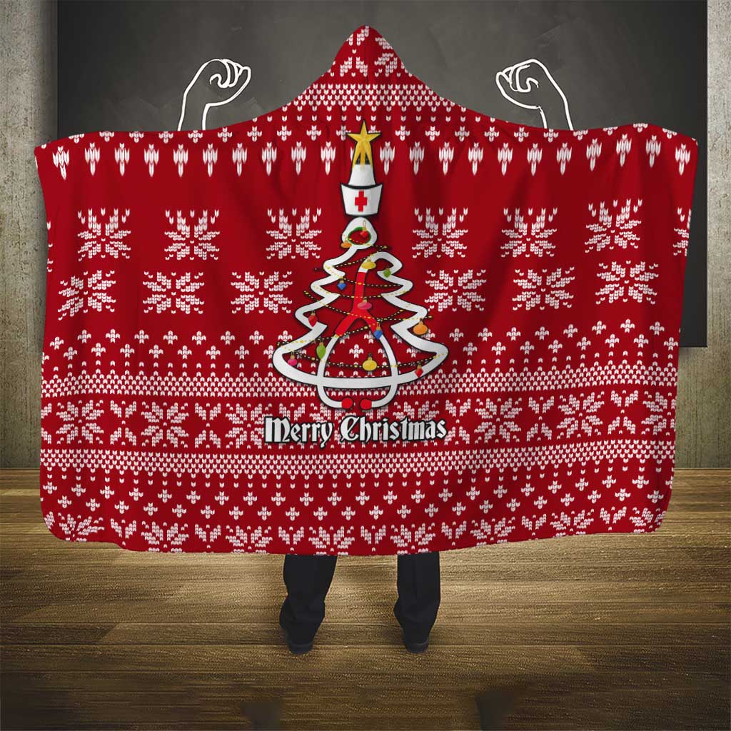Nurse Merry Christmas Christmas Hooded Blanket Xmas Holiday Patterns - Wonder Print Shop