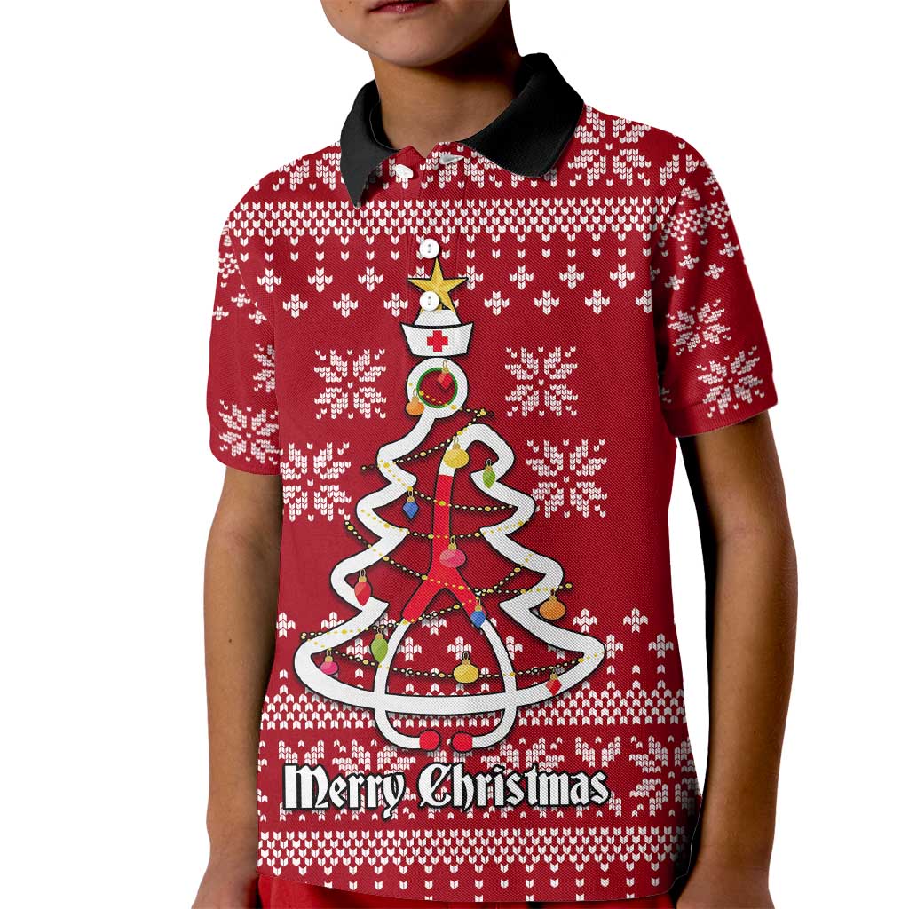Nurse Merry Christmas Christmas Kid Polo Shirt Xmas Holiday Patterns - Wonder Print Shop
