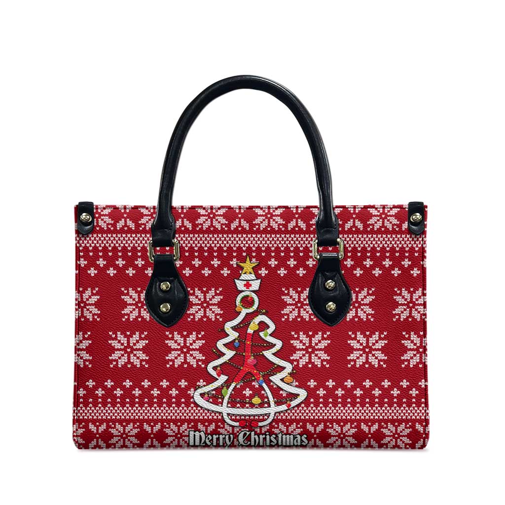 Nurse Merry Christmas Christmas Leather Bag Xmas Holiday Patterns - Wonder Print Shop