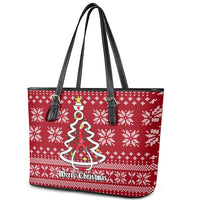 Nurse Merry Christmas Christmas Leather Tote Bag Xmas Holiday Patterns - Wonder Print Shop
