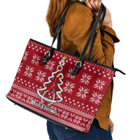 Nurse Merry Christmas Christmas Leather Tote Bag Xmas Holiday Patterns - Wonder Print Shop