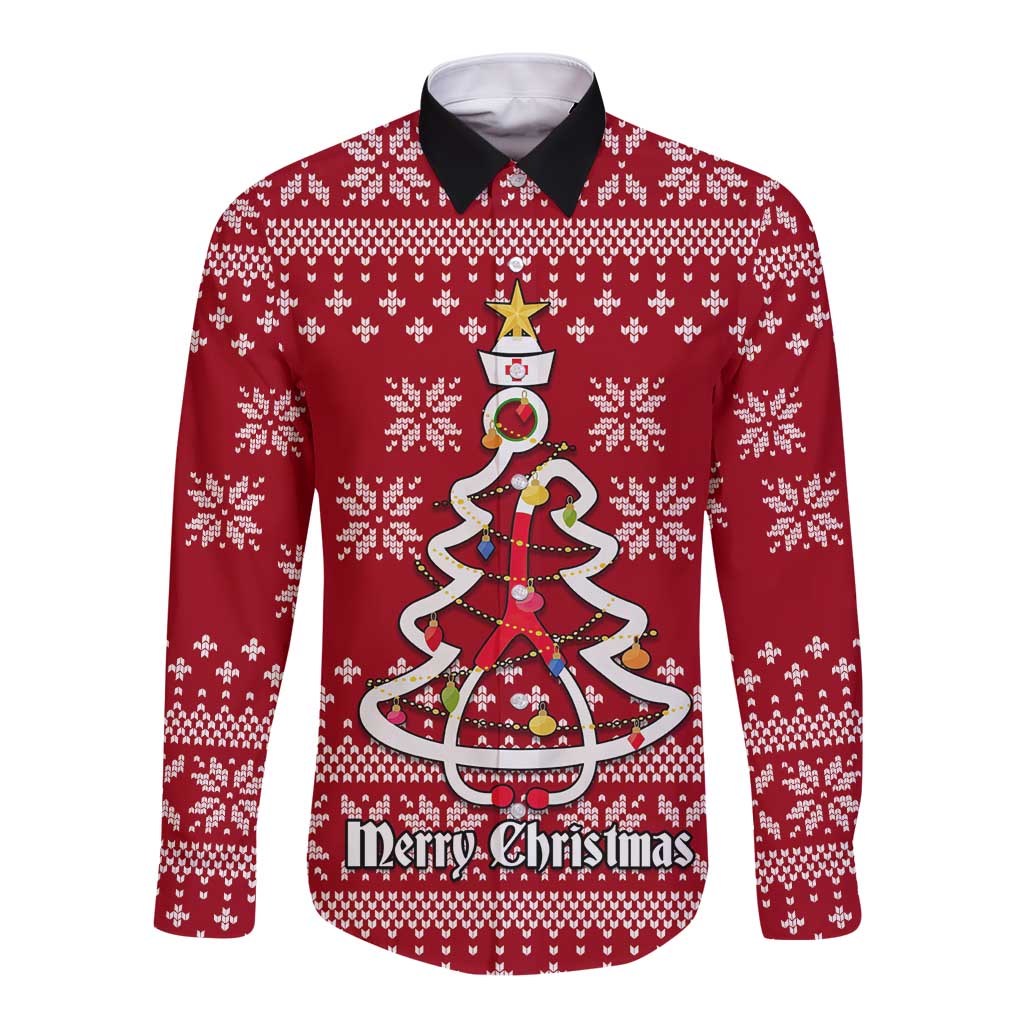 Nurse Merry Christmas Christmas Long Sleeve Button Shirt Xmas Holiday Patterns - Wonder Print Shop