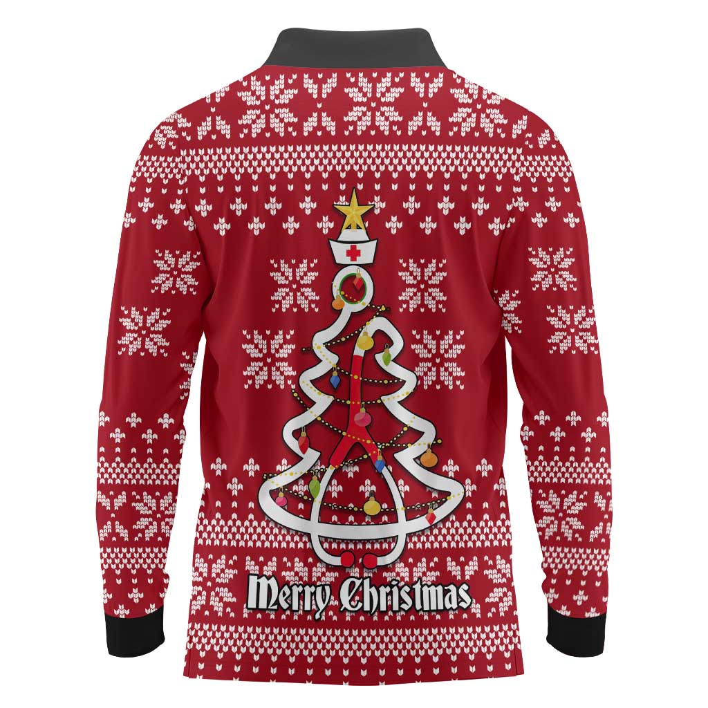 Nurse Merry Christmas Christmas Long Sleeve Polo Shirt Xmas Holiday Patterns - Wonder Print Shop