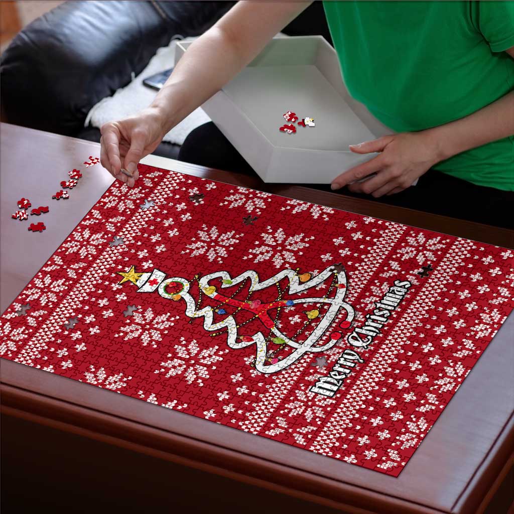 Nurse Merry Christmas Christmas Puzzle Xmas Holiday Patterns - Wonder Print Shop