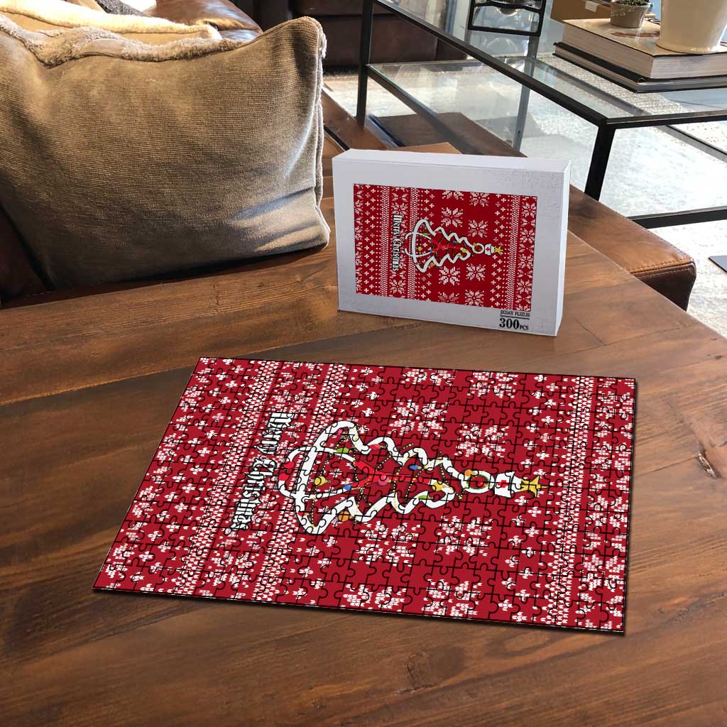 Nurse Merry Christmas Christmas Puzzle Xmas Holiday Patterns - Wonder Print Shop