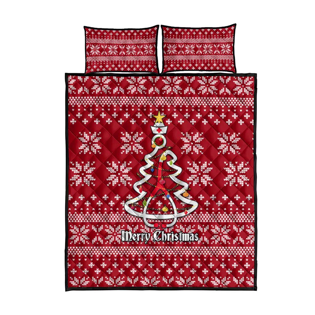 Nurse Merry Christmas Christmas Quilt Bed Set Xmas Holiday Patterns - Wonder Print Shop