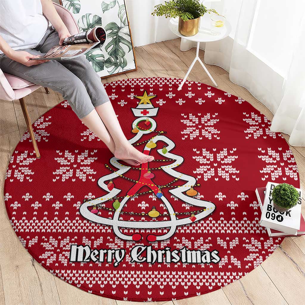Nurse Merry Christmas Christmas Round Carpet Xmas Holiday Patterns - Wonder Print Shop