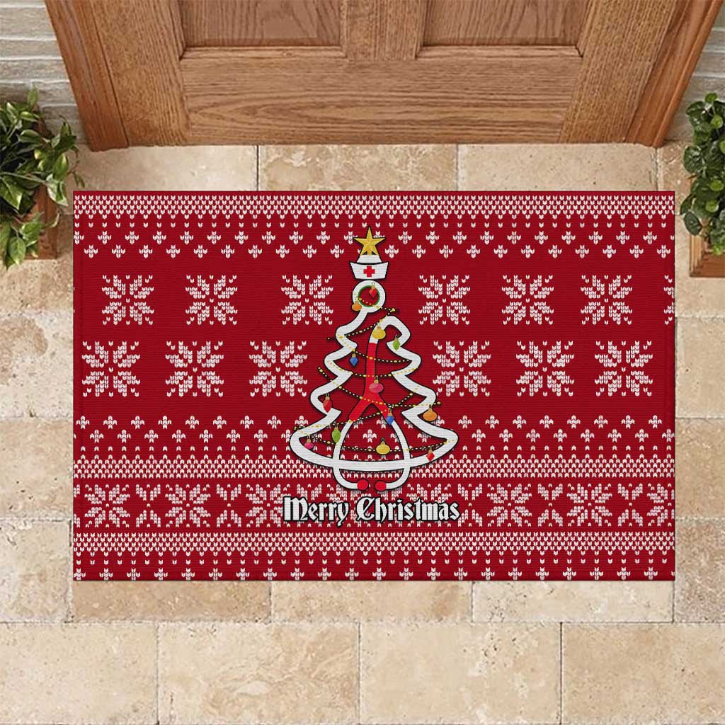 Nurse Merry Christmas Christmas Rubber Doormat Xmas Holiday Patterns - Wonder Print Shop