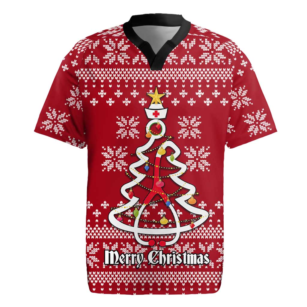 Nurse Merry Christmas Christmas Rugby Jersey Xmas Holiday Patterns - Wonder Print Shop