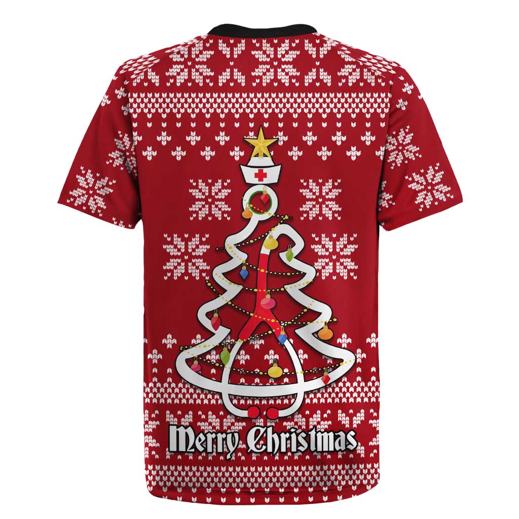 Nurse Merry Christmas Christmas Rugby Jersey Xmas Holiday Patterns - Wonder Print Shop