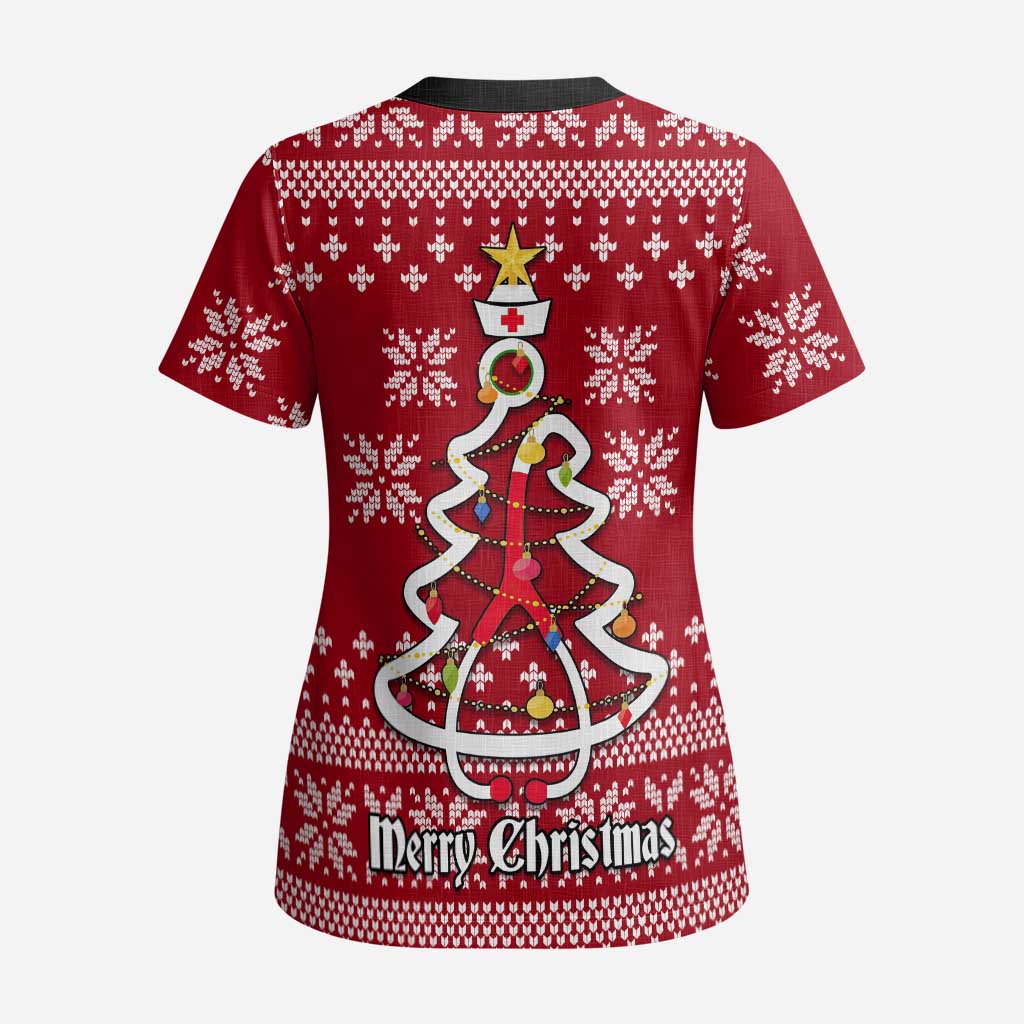 Nurse Merry Christmas Christmas Scrub Top Xmas Holiday Patterns - Wonder Print Shop