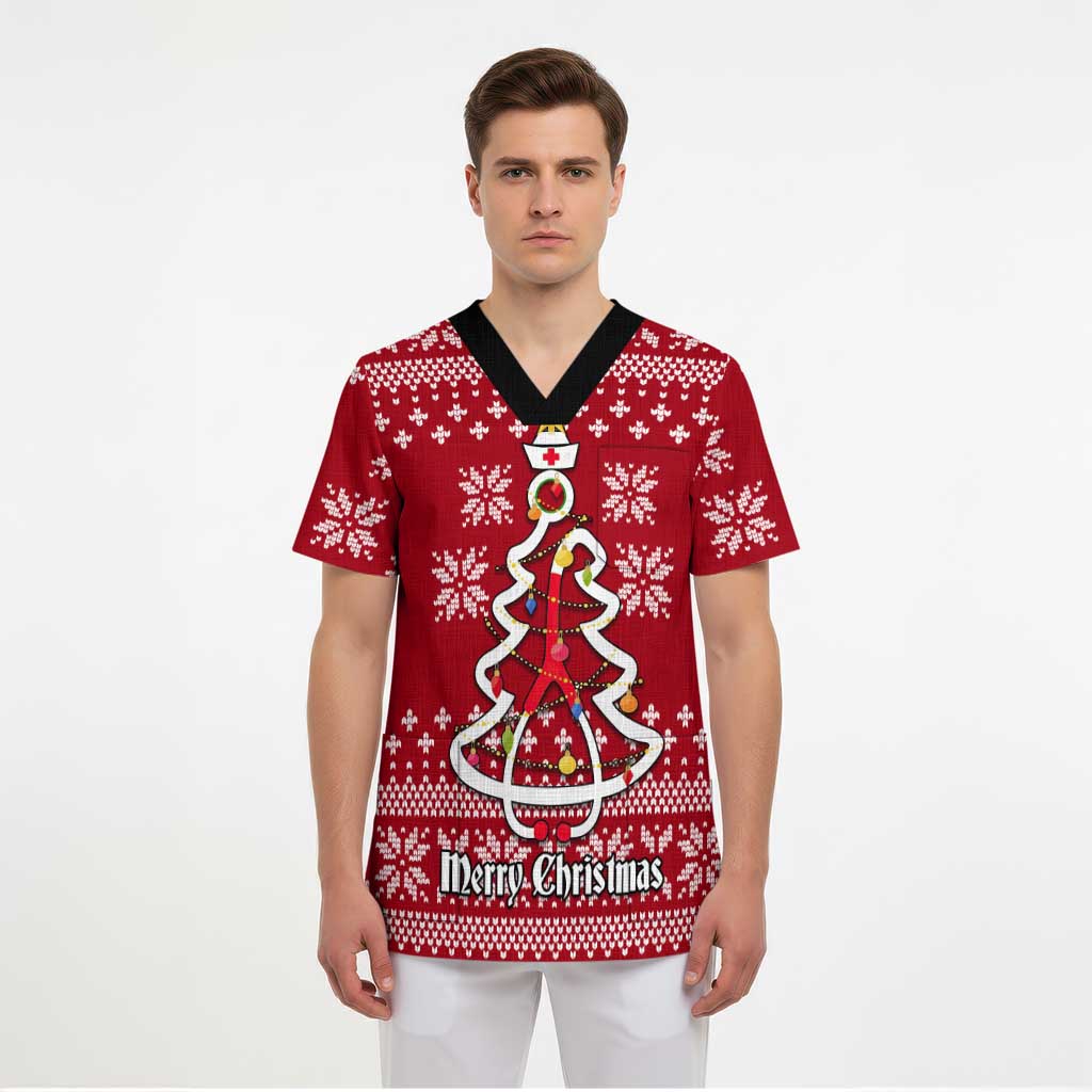 Nurse Merry Christmas Christmas Scrub Top Xmas Holiday Patterns - Wonder Print Shop